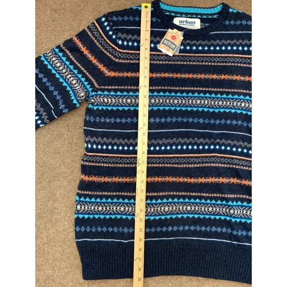 Urban Pipeline Sweater Mens L Long Sleeve Fair Isle Wool Blend Crew Neck - Picture 3 of 8